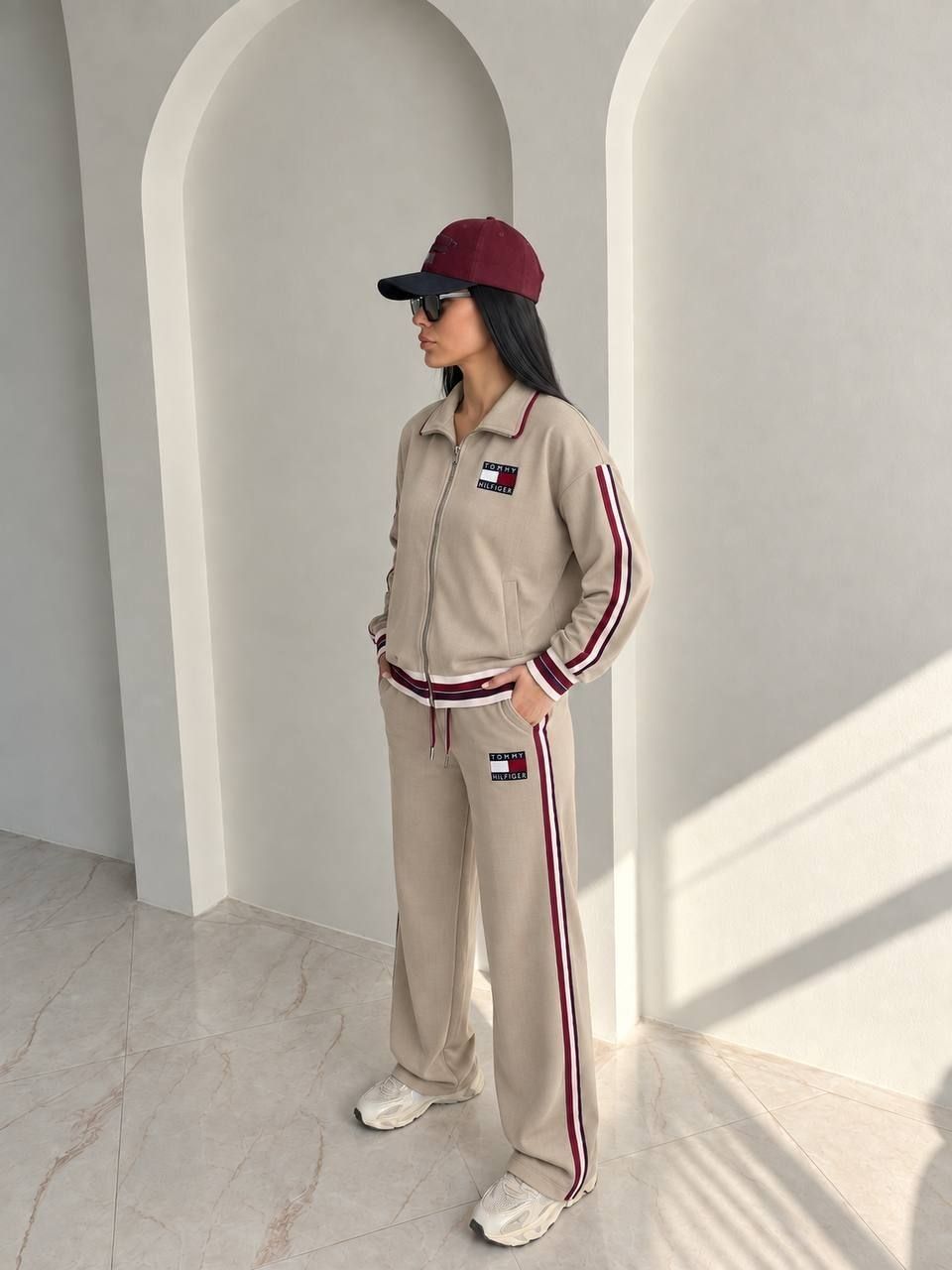 ست سویشرت شلوار بگ کرم